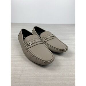 Calvin Klein Merve Gray Leather Driving Loafers With Logo -‎ Size 9